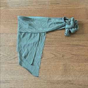 Edikted Olive green mini side tie sarong wrap XS